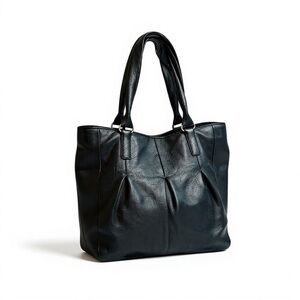 Cole Haan Black Pebbled Leather Tote w/ Dust Bag | Structured Work Bag 14” | EUC